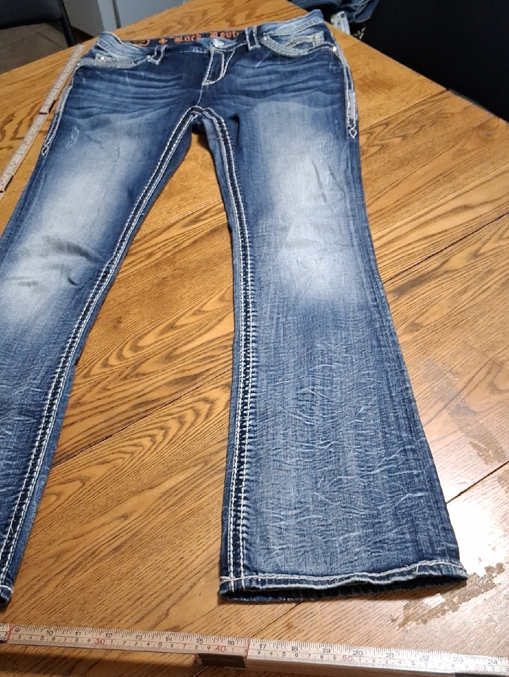 ROCK REVIVAL Jeans Womens 28 BLUE JOHANNA BOOT CUT Pants Denim Used BOOTCUT KICK - Picture 4 of 8